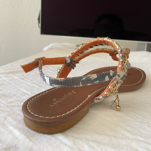 UNIONBAY Flat Sandal (Women), Orange/Grey/Cream, Size: 6 M US - Picture 12 of 16